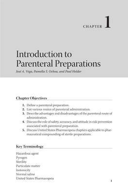 Introduction to Parenteral Preparations José A