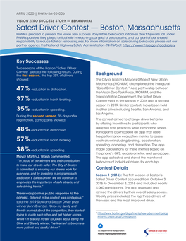 Boston “Safest Driver Contest” Yielded the Following Results