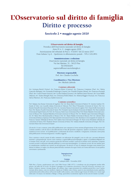 L'osservatorio Sul Diritto Di Famiglia