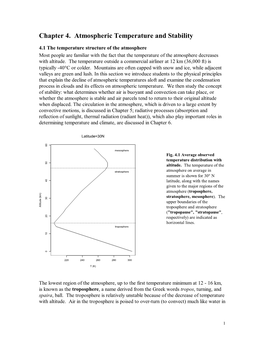 Chapter 4. Atmospheric Temperature and Stability