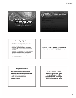 Hyponatremia