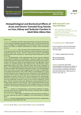 Histopathological and Biochemical Effects of Acute and Chronic