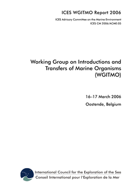 Working Group on Introductions and Transfers of Marine Organisms (WGITMO)