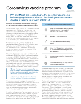 Coronavirus Vaccine Program