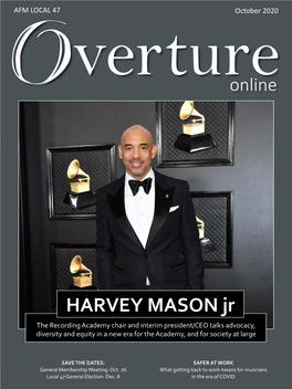 HARVEY MASON Jr the Recording Academy Chair and Interim President/CEO Talks Advocacy, Diversity and Equity in a New Era for the Academy, and for Society at Large