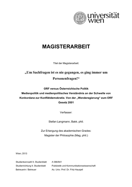 Magisterarbeit