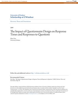 The Impact of Questionnaire Design on Response Times And