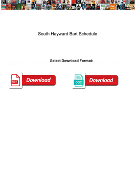 South Hayward Bart Schedule