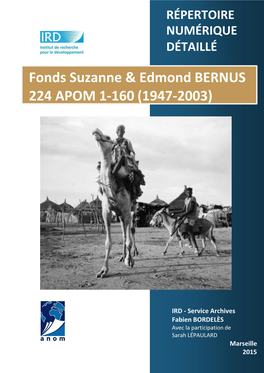 Fonds Suzanne & Edmond BERNUS 224 APOM/1-160