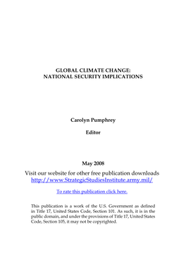 Global Climate Change: National Security Implications