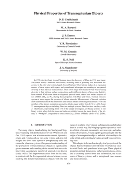 Physical Properties of Transneptunian Objects 879