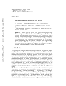 The Abundance Discrepancy in H II Regions