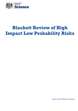 Blackett Review of High Impact Low Probability Risks