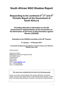 South African NGO Shadow Report