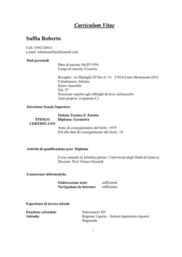 Curriculum Vitae Suffia Roberto