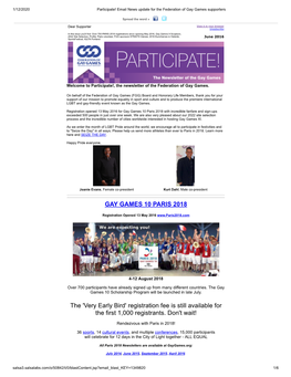 Participate! Email News Update for the Federation of Gay Games Supporters