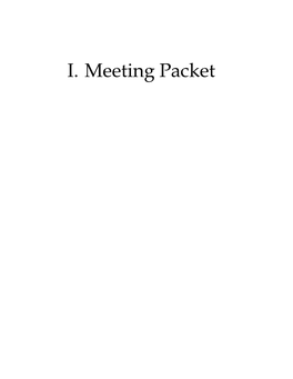 I. Meeting Packet