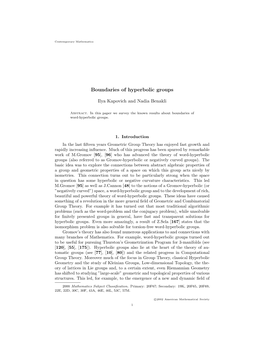 Boundaries of Hyperbolic Groups