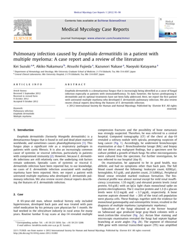 Pulmonary Infection Caused by Exophiala Dermatitidis in a Patient with Multiple Myeloma a Case Report and a Review of the Litera