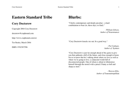 Eastern Standard Tribe Blurbs