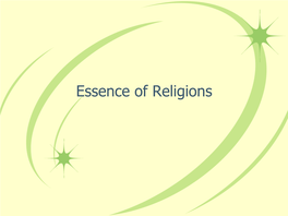 Essence of Religions Does Religion Cause Violence?