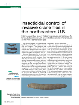 Insecticidal Control of Invasive Crane Flies in the Northeastern U.S
