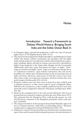Introduction Toward a Framework to Debate World History: Bringing South India and the Indian Ocean Back In