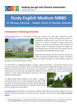 Study English Medium MBBS at Nantong University - Medical School of Nantong University