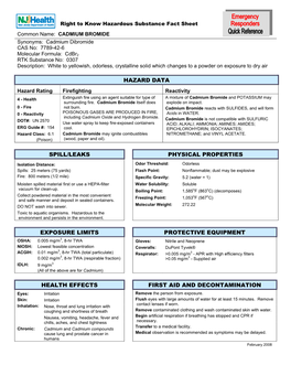 Hazard Data Spill/Leaks Physical Properties