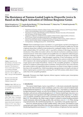 The Resistance of Narrow-Leafed Lupin to Diaporthe Toxica Is Based on the Rapid Activation of Defense Response Genes