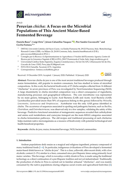 Peruvian Chicha: a Focus on the Microbial Populations of This Ancient Maize-Based Fermented Beverage