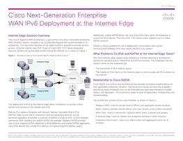 Cisco Next-Generation Enterprise WAN Ipv6 Deployment at the Internet Edge