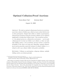 Optimal Collusion-Proof Auctions