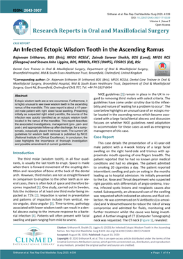 An Infected Ectopic Wisdom Tooth in the Ascending Ramus