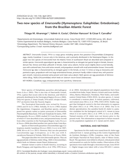 Two New Species of Emersonella (Hymenoptera: Eulophidae: Entedoninae) from the Brazilian Atlantic Forest