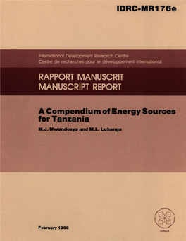 A Compendium of Energy Sources for Tanzania