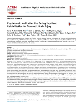 Psychotropic Medications in Inpatient Rehabilitation