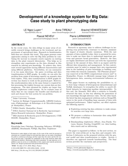 Development of a Knowledge System for Big Data: Case Study to Plant Phenotyping Data