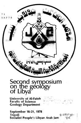 Second Symposium on the Geology of Libya University of Al-Fateh - Faculty of Science ' Geology Department