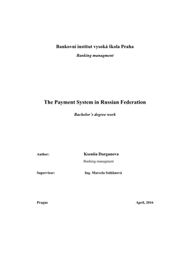 The Payment System in Russian Federation