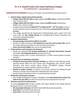 Dr. S. K. Garg (Principal, Deen Dayal Upadhyaya College) 011-25000300 (Off.) | Skgargdr9@Gmail.Com