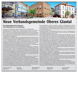 Neue Verbandsgemeinde Oberes Glantal