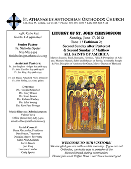 Bulletin 6.17.12T1 All Saints America