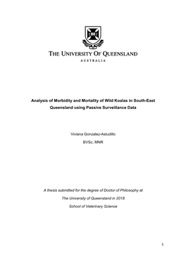 Analysis of Morbidity and Mortality of Wild Koalas in South-East Queensland Using Passive Surveillance Data