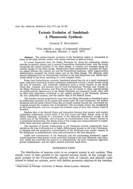 Tectonic Evolution of Sundaland: a Phanerozoic Synthesis