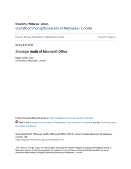 Strategic Audit of Microsoft Office