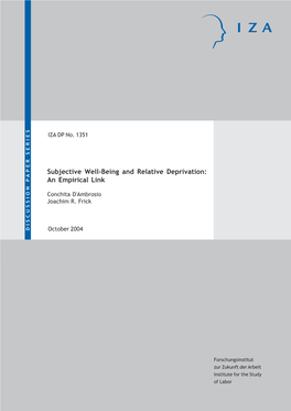 Subjective Well-Being and Relative Deprivation: an Empirical Link