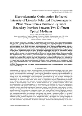 Electrodynamics Optimization Reflected Intensity of Linearly