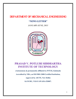 Department of Mechanical Engineering Prasad V