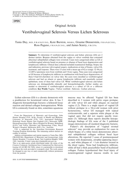 Vestibulovaginal Sclerosis Versus Lichen Sclerosus